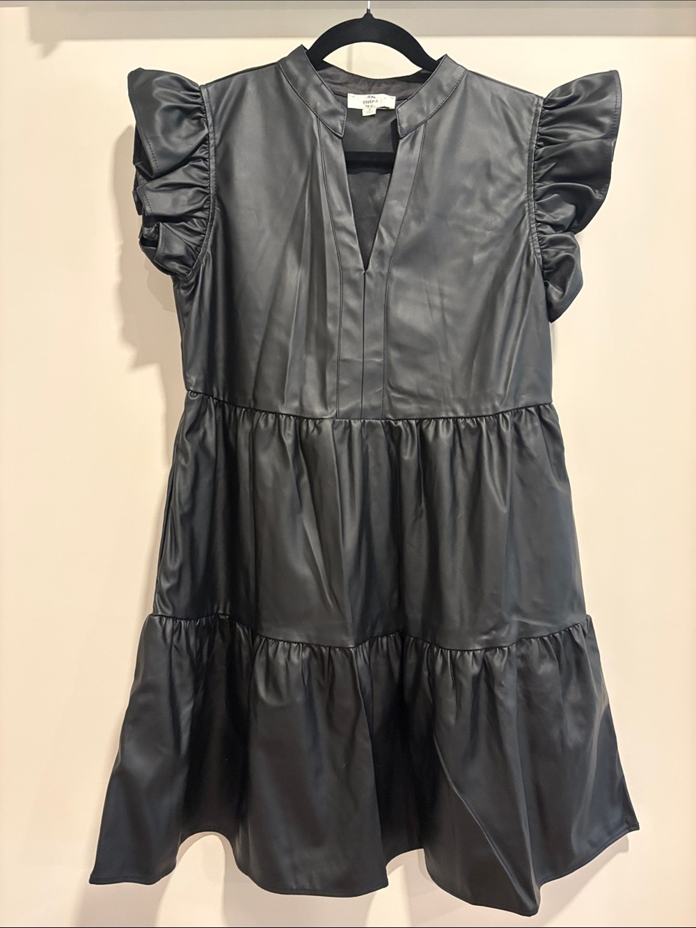 entro Black Faux Leather Dress